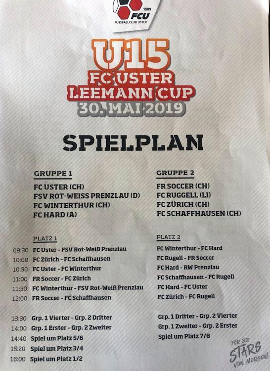 28.05.2019  Auf geht's nach Uster U15-FC-Uster-Roli-Leemann-Cup